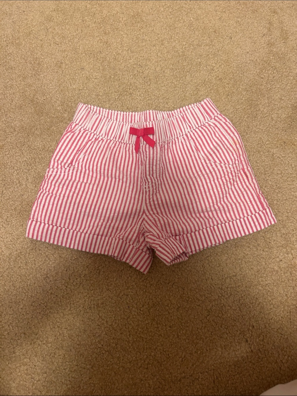 Gymboree Pink & White Striped Girls' Shorts with Pink Bow